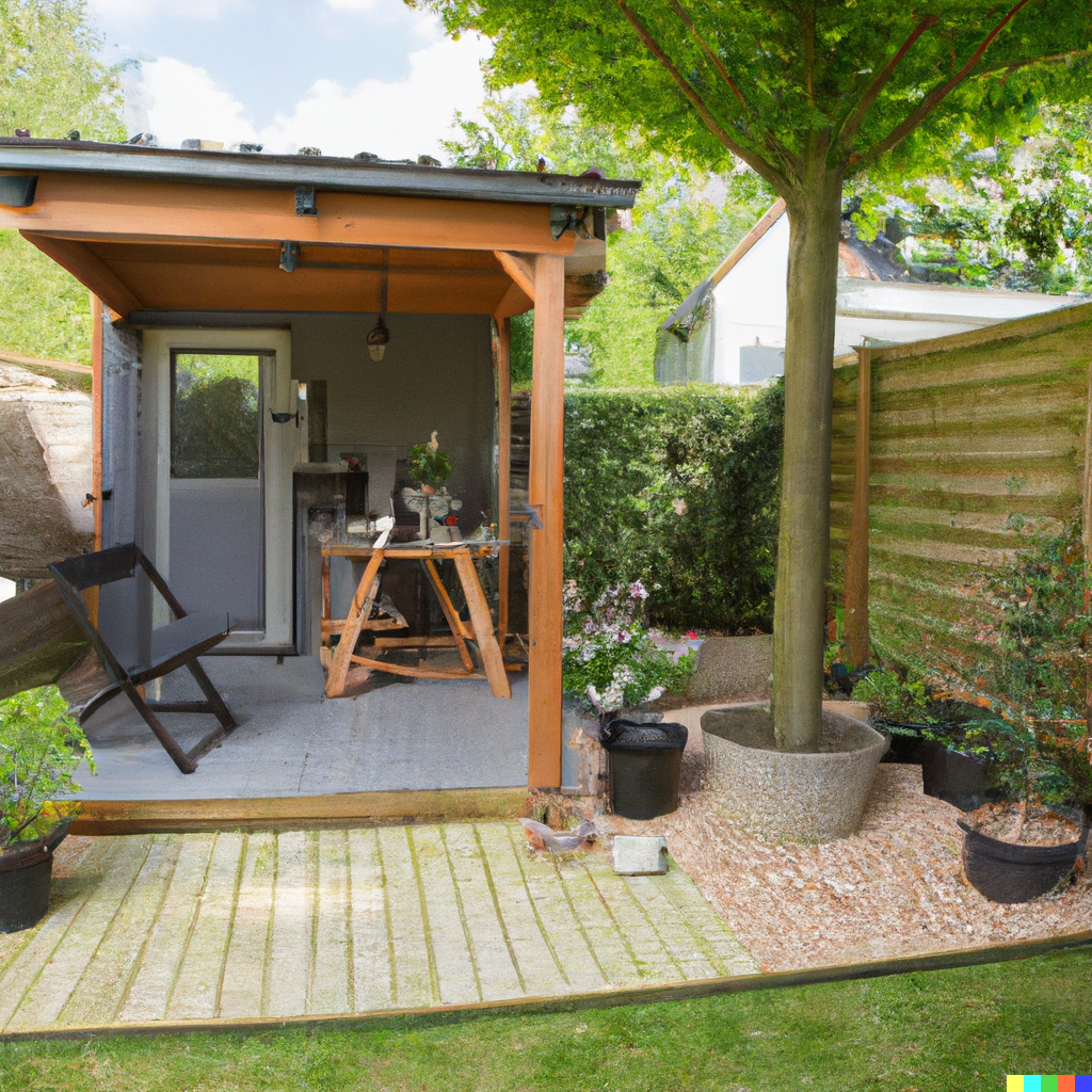 Ein Gartenhaus schafft einen Platz in Ihrem Garten, an dem Sie auch bei Regen sitzen können.